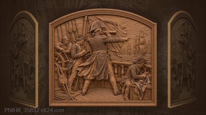 Admiral shouts orders through speaking trumpet 3d STL model