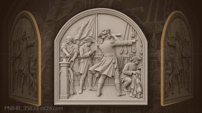 Signal officer readies flags on admiral orders 3d STL model