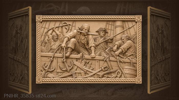 Boarding action fierce naval combat 3d STL model