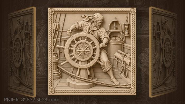 Sailor steers while the compass swings 3d STL model
