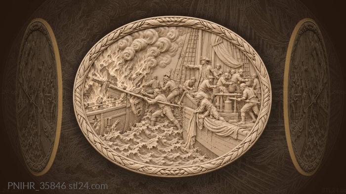 Burning vessel pushed off the flagship 3d STL model