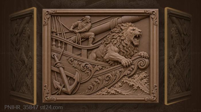 Lion of the waves majestic roar 3d STL model