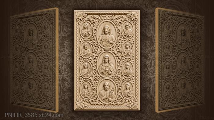 Sacred faces among lush vines 3d STL model