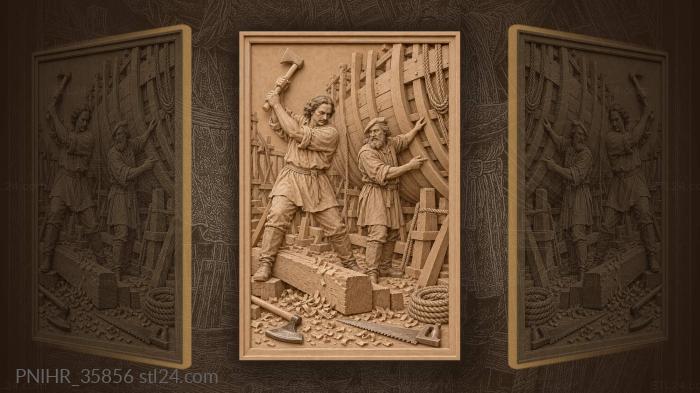 Tsar shipbuilder with foreign craftsman 3d STL model