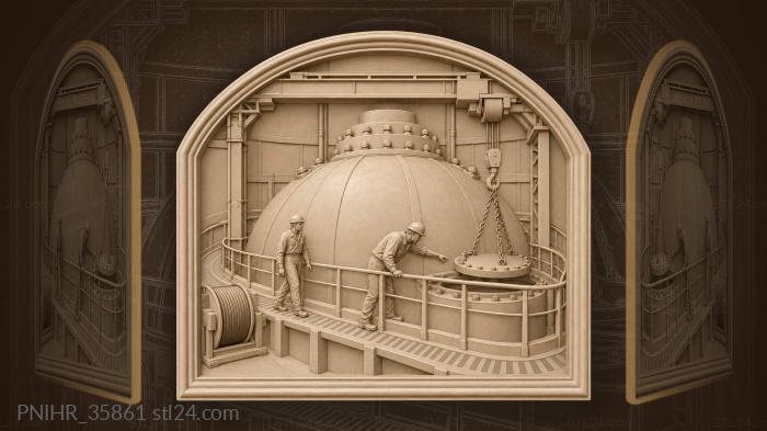 Reactor dome industrial scene detail 3d STL model