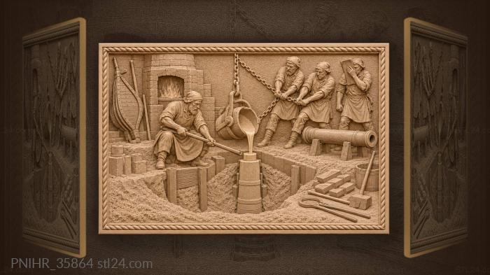 Casting a cannon in the sand pit 3d STL model