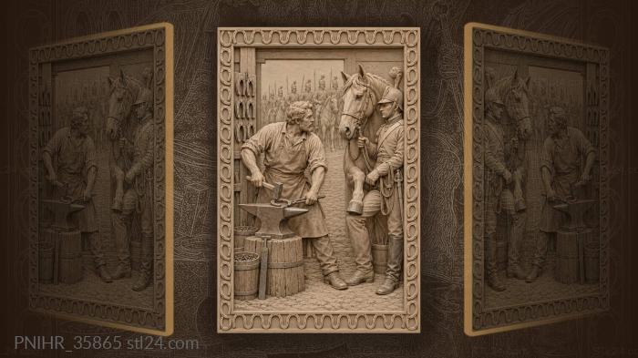 Mounted column waiting outside the smithy door 3d STL model