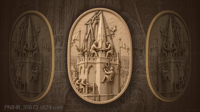 Fortress crew raises spire skyward 3d STL model