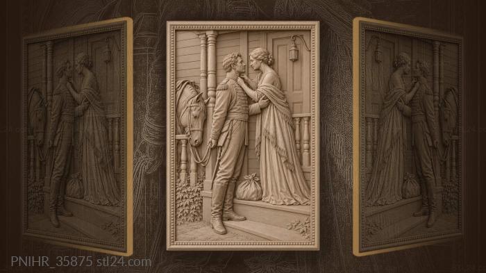 Relatives say goodbye by old porch 3d STL model