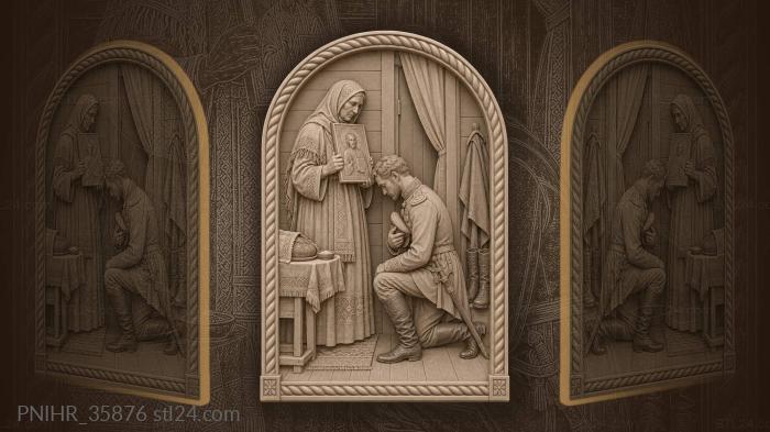 Mother blesses warrior before departure 3d STL model