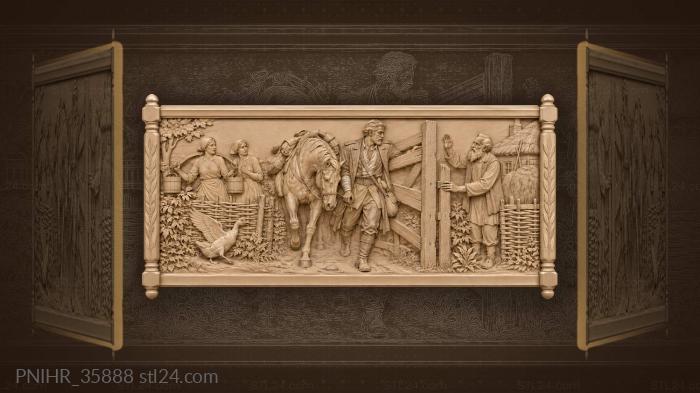 Traveler leads horse to the gate 3d STL model
