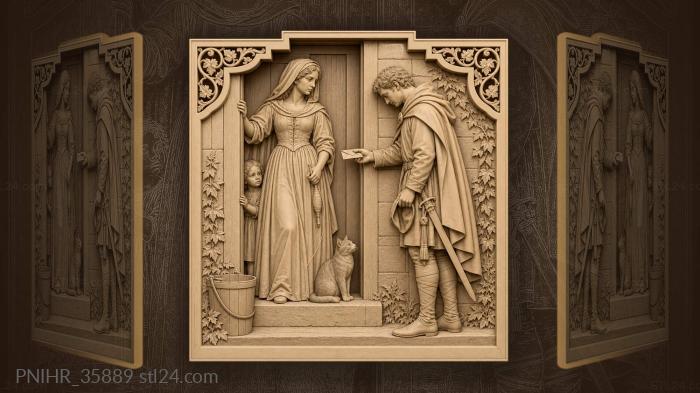Messenger delivers a letter to the lady 3d STL model
