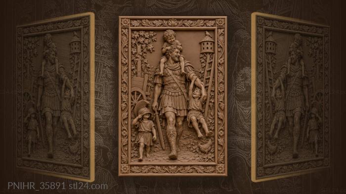 Rustic window floral country scene 3d STL model