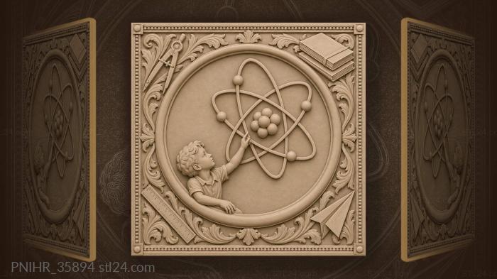 Atomic model boy reaching orbit 3d STL model