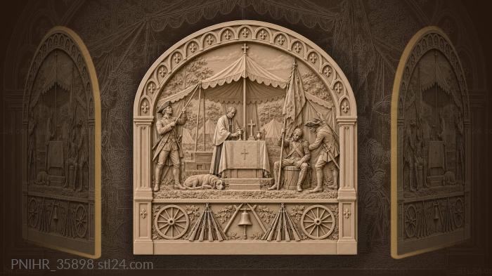 Field church under canvas awning 3d STL model