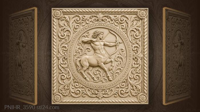 Archer among floral ornaments 3d STL model