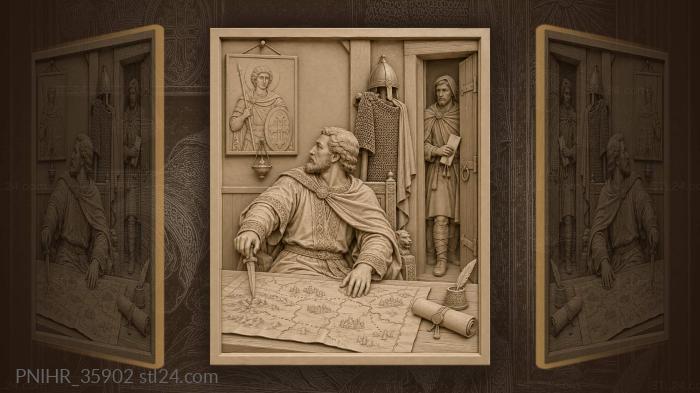 Wary prince pins the map with dagger 3d STL model
