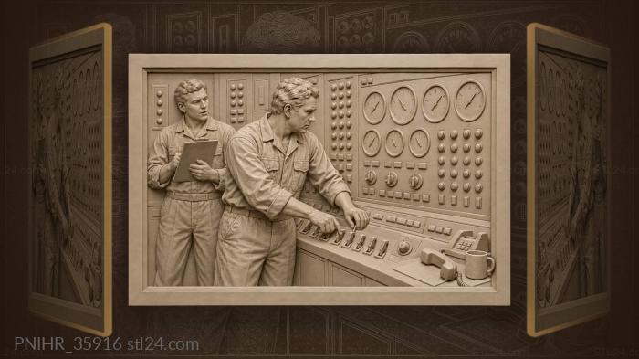 Shift engineer at control desk 3d STL model