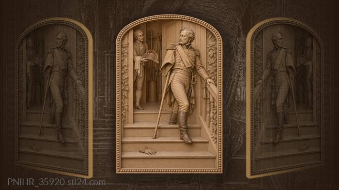General pausing on porch steps · Napoleon Bonaparte 3d STL model