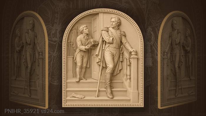 Wounded general receiving his hat 3d STL model