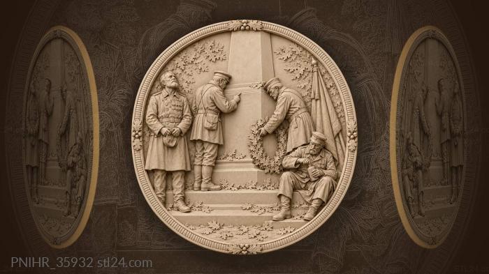 Veterans at the memorial obelisk 3d STL model