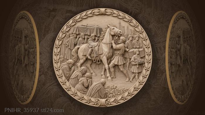 Funeral procession through golden fields 3d STL model