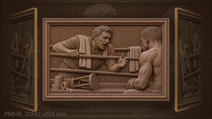 Coach shouts instructions across ring ropes 3d STL model