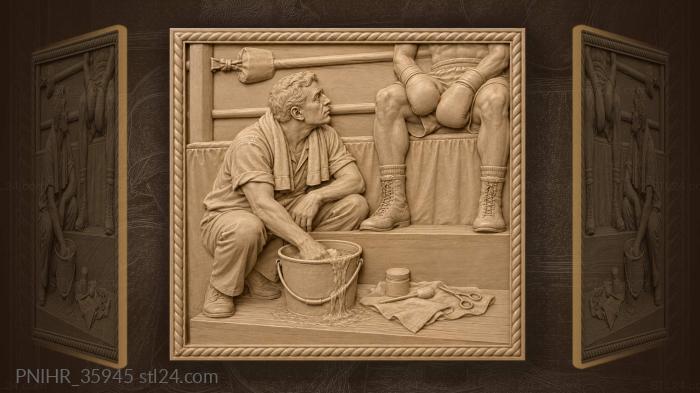 Ringside medic tending fighter 3d STL model