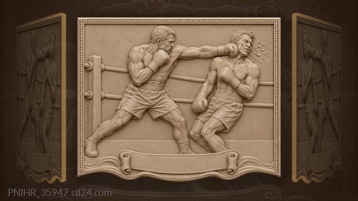 Boxer landing a devastating hook 3d STL model
