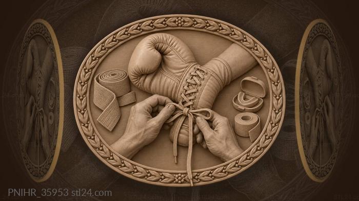 Gloves being laced up training 3d STL model