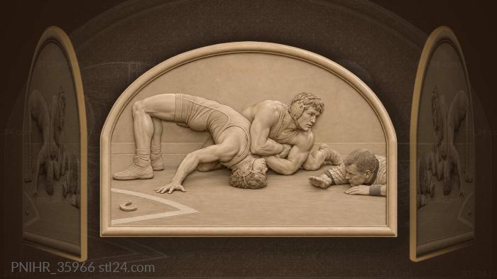 Wrestler bridge under the opponent press 3d STL model