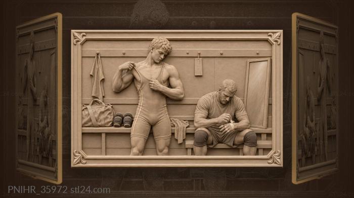 Wrestlers preparing for the fight 3d STL model