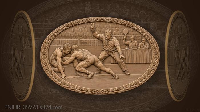 Intense wrestling bout decision 3d STL model