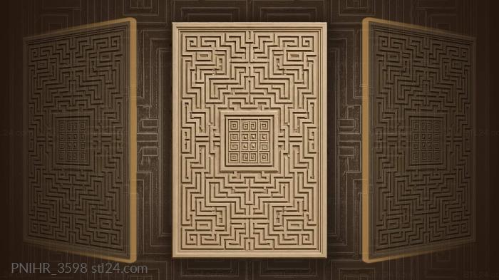 Geometric labyrinth intricate square design 3d STL model