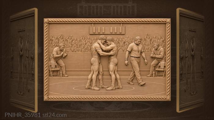 Embrace on the mat after the bout 3d STL model