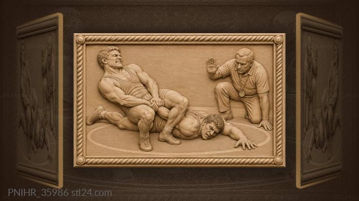 Athletes battle for control 3d STL model