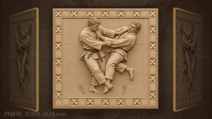 Fighter sweeps opponent by the ankle 3d STL model