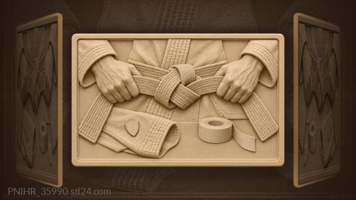 Sambo belt knotting hands detail 3d STL model