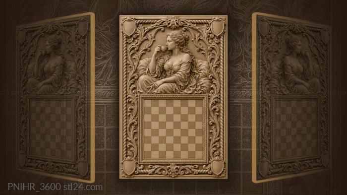 Chess player with cup and scrolls 3d STL model