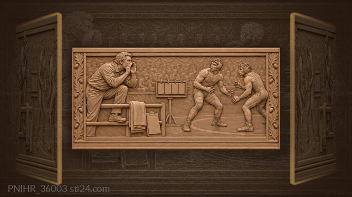 Wrestling coach announces the score 3d STL model