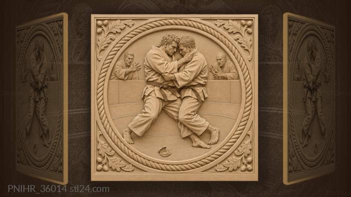 Judo duel intense grip action 3d STL model