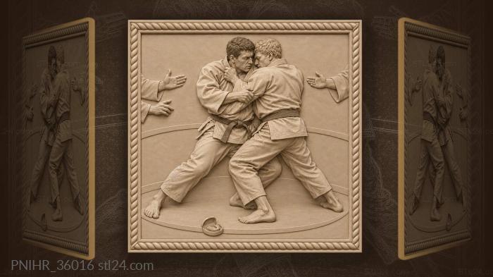 Judo clash intense grip action 3d STL model