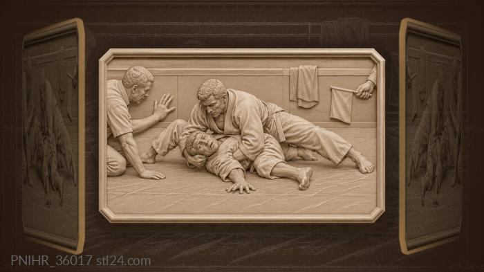 Wrestling hold timekeeper chalk marks 3d STL model