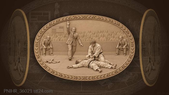 Thrower wins as referee signals 3d STL model