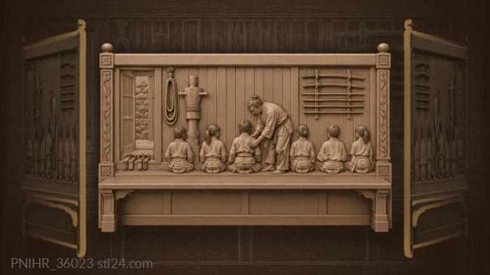 Dojo training instructor correcting student 3d STL model
