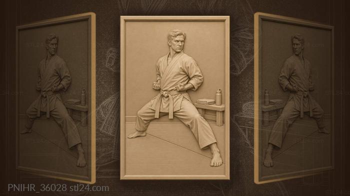 Karateka in powerful zenkutsu-dachi stance 3d STL model