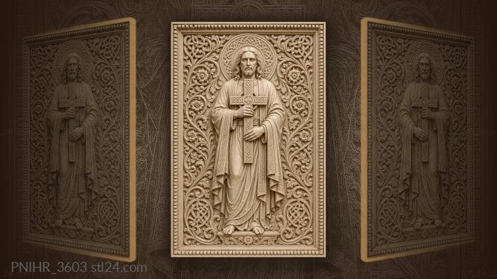 Celtic cross with floral ornaments 3d STL model