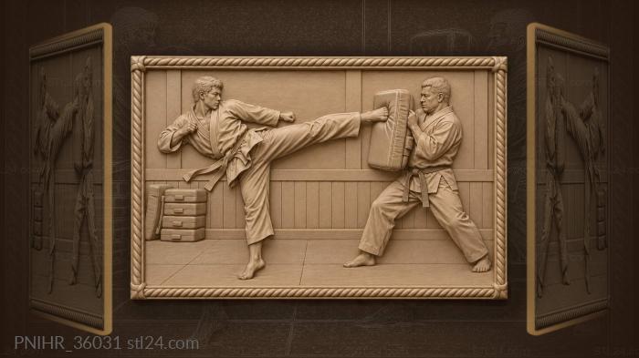 Dynamic kick powerful martial arts action 3d STL model