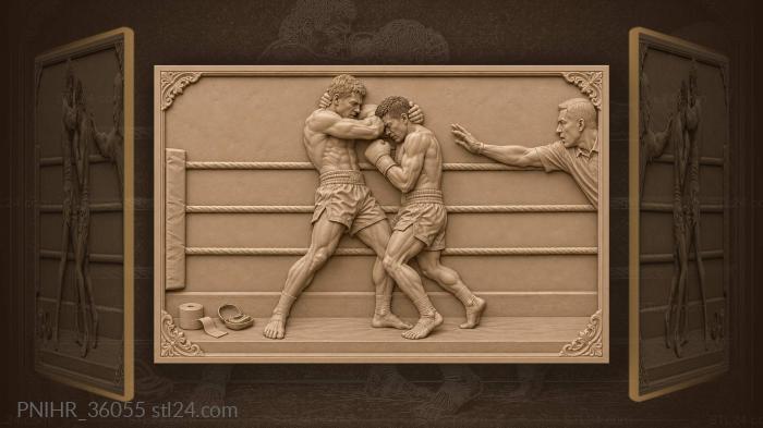 Fierce boxing clinch ringside action 3d STL model