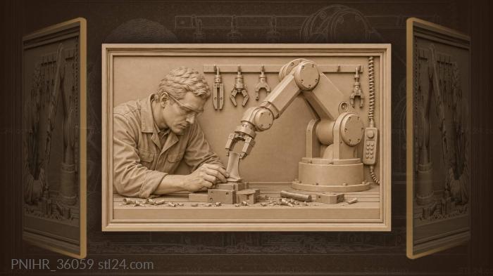 Machine steadies turbine part without trembling 3d STL model
